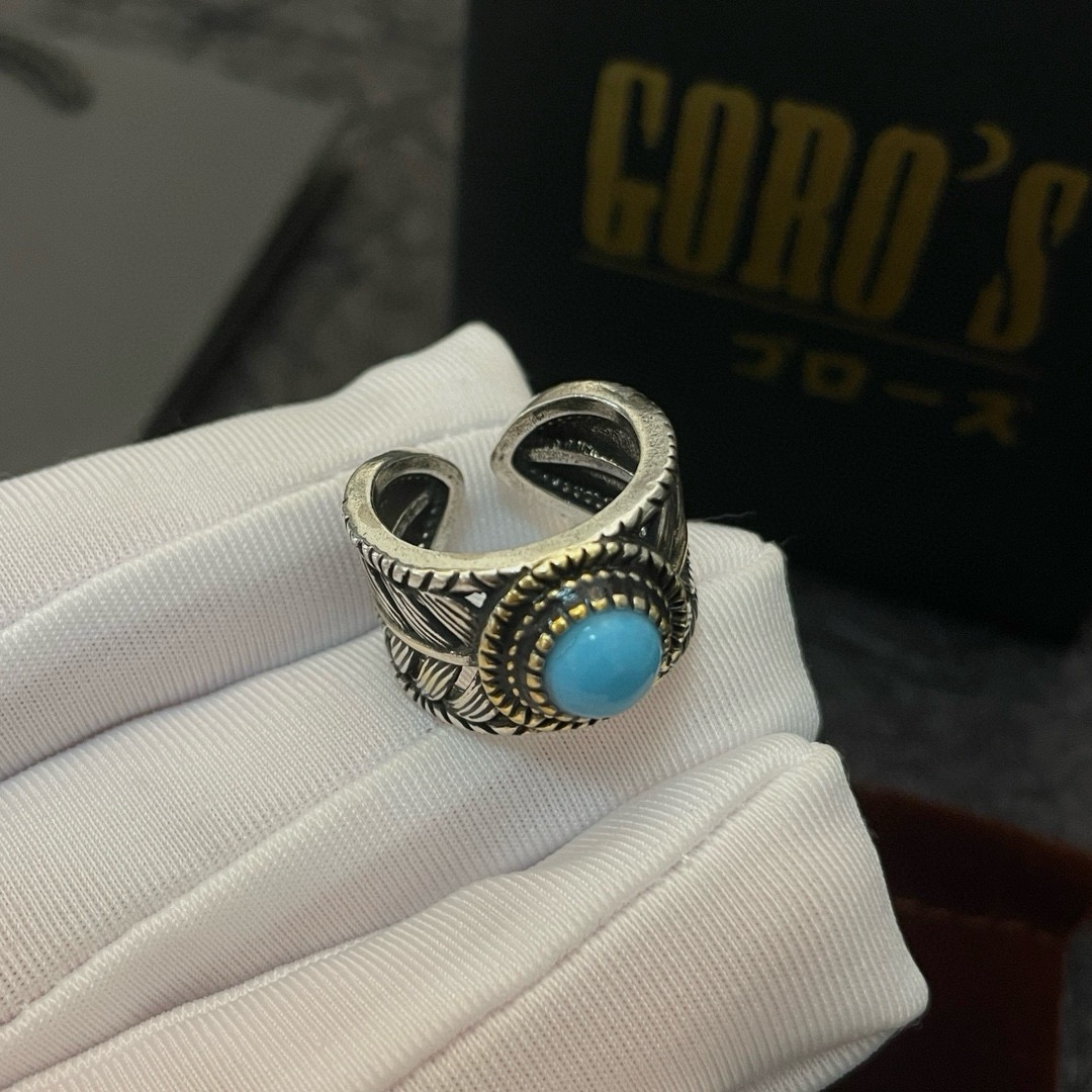 “Goro’s High-End Handmade Pine Feather Ring: Exclusive Design for Men and Women” - 图片 1