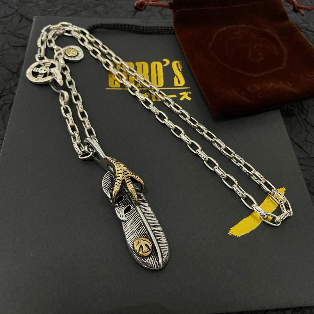 Goro's 新品上架Goro’s高桥吾郎鹰爪羽毛吊坠 高桥 字母项链 认准独家拍摄 主攻高端市场
