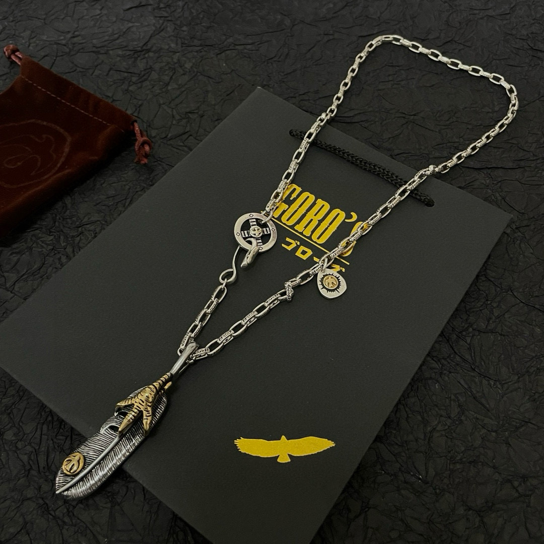Goro's 新品上架Goro’s高桥吾郎鹰爪羽毛吊坠 高桥 字母项链 认准独家拍摄 主攻高端市场