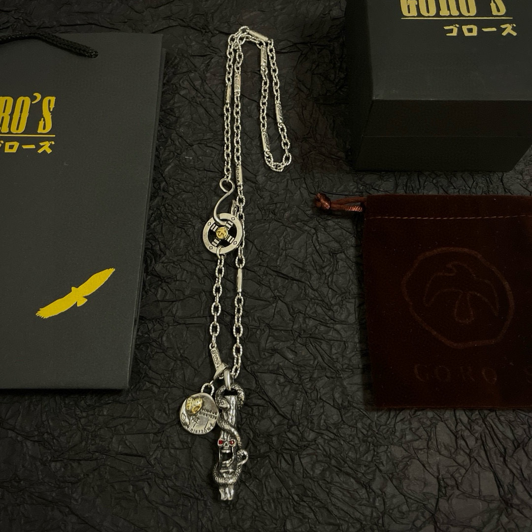  【新品上架】Goro’s高桥吾郎骷髅头缠蛇吊坠 经典多元素项链  顶级版本 认准独家拍摄 主攻高端市场