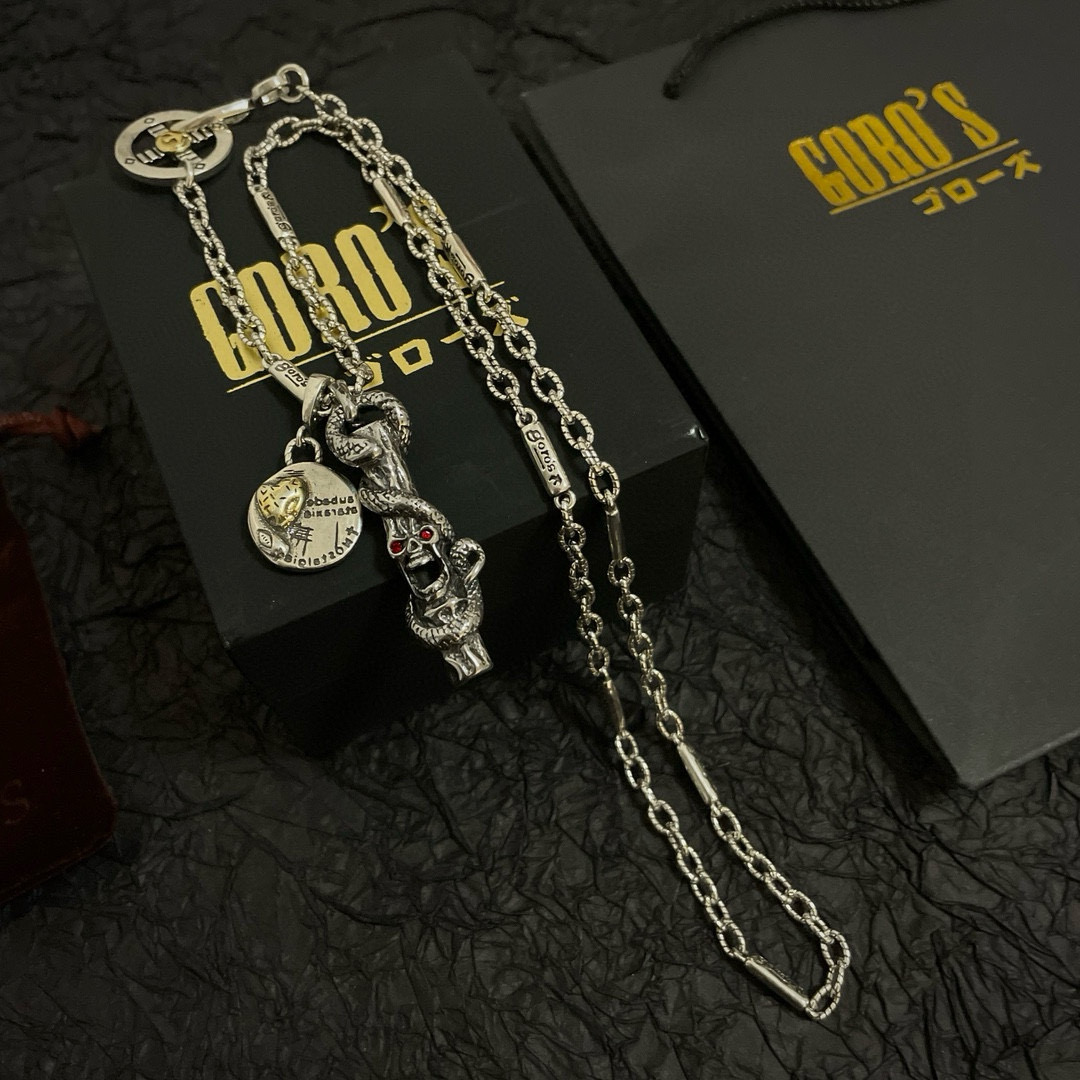 【新品上架】Goro’s高桥吾郎骷髅头缠蛇吊坠 经典多元素项链  顶级版本 认准独家拍摄 主攻高端市场