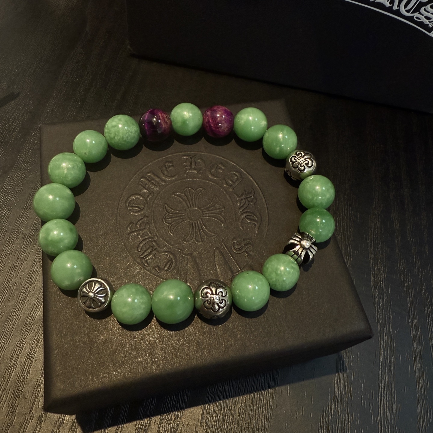  新款【专柜品质】Chrome Hearts克罗心复古多元素手串手链 凹凸造型不同的花纹设计风格呈现出与