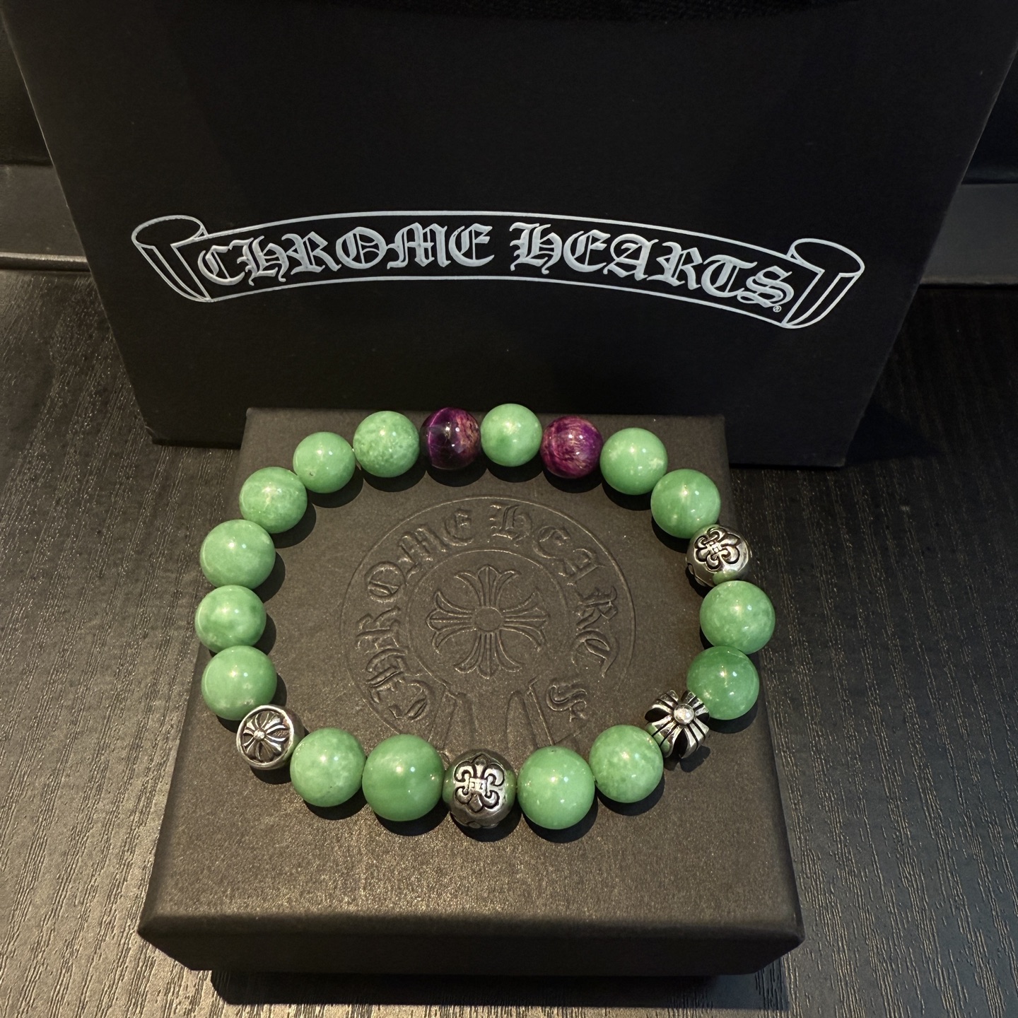  新款【专柜品质】Chrome Hearts克罗心复古多元素手串手链 凹凸造型不同的花纹设计风格呈现出与