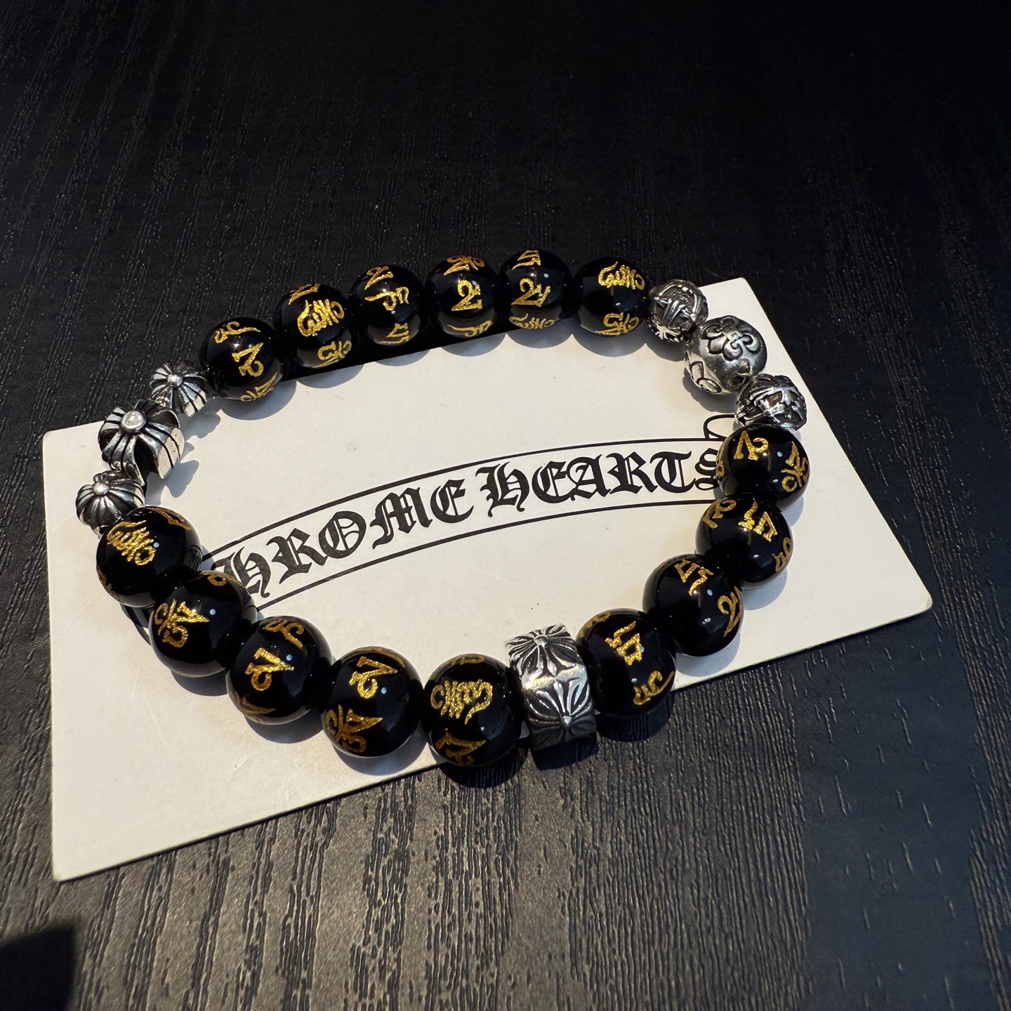  新款【专柜品质】Chrome Hearts克罗心复古多元素手串手链 凹凸造型不同的花纹设计风格呈现出与