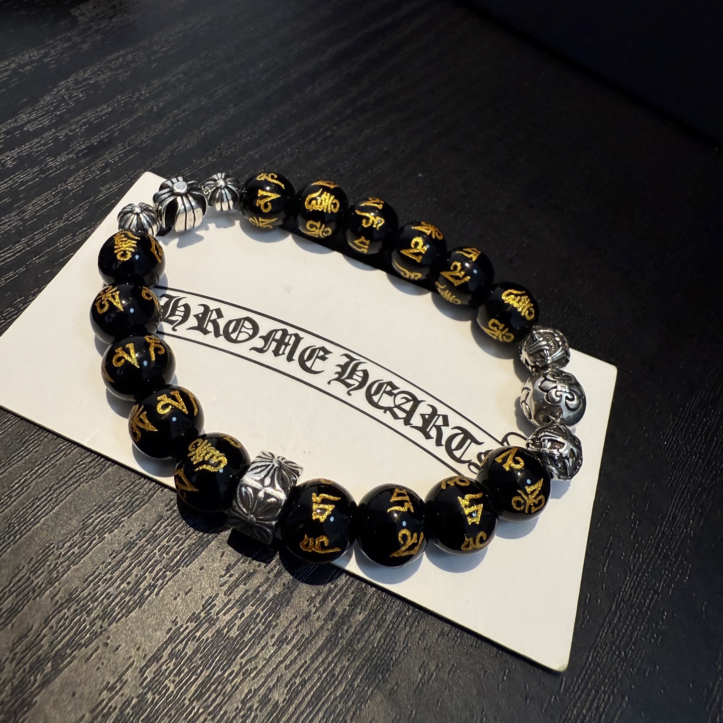  新款【专柜品质】Chrome Hearts克罗心复古多元素手串手链 凹凸造型不同的花纹设计风格呈现出与