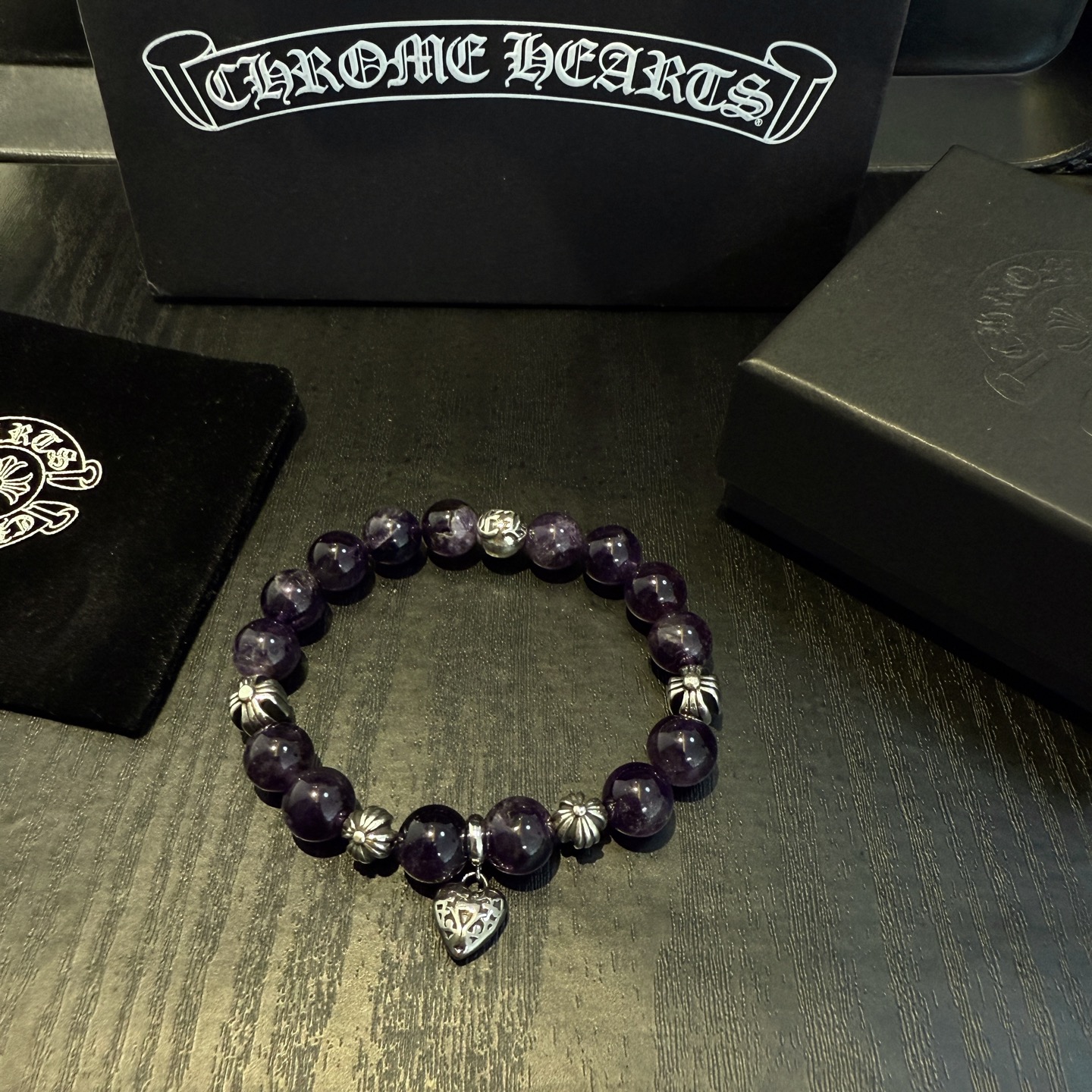  新款【专柜品质】Chrome Hearts克罗心复古多元素手串手链 凹凸造型不同的花纹设计风格呈现出与