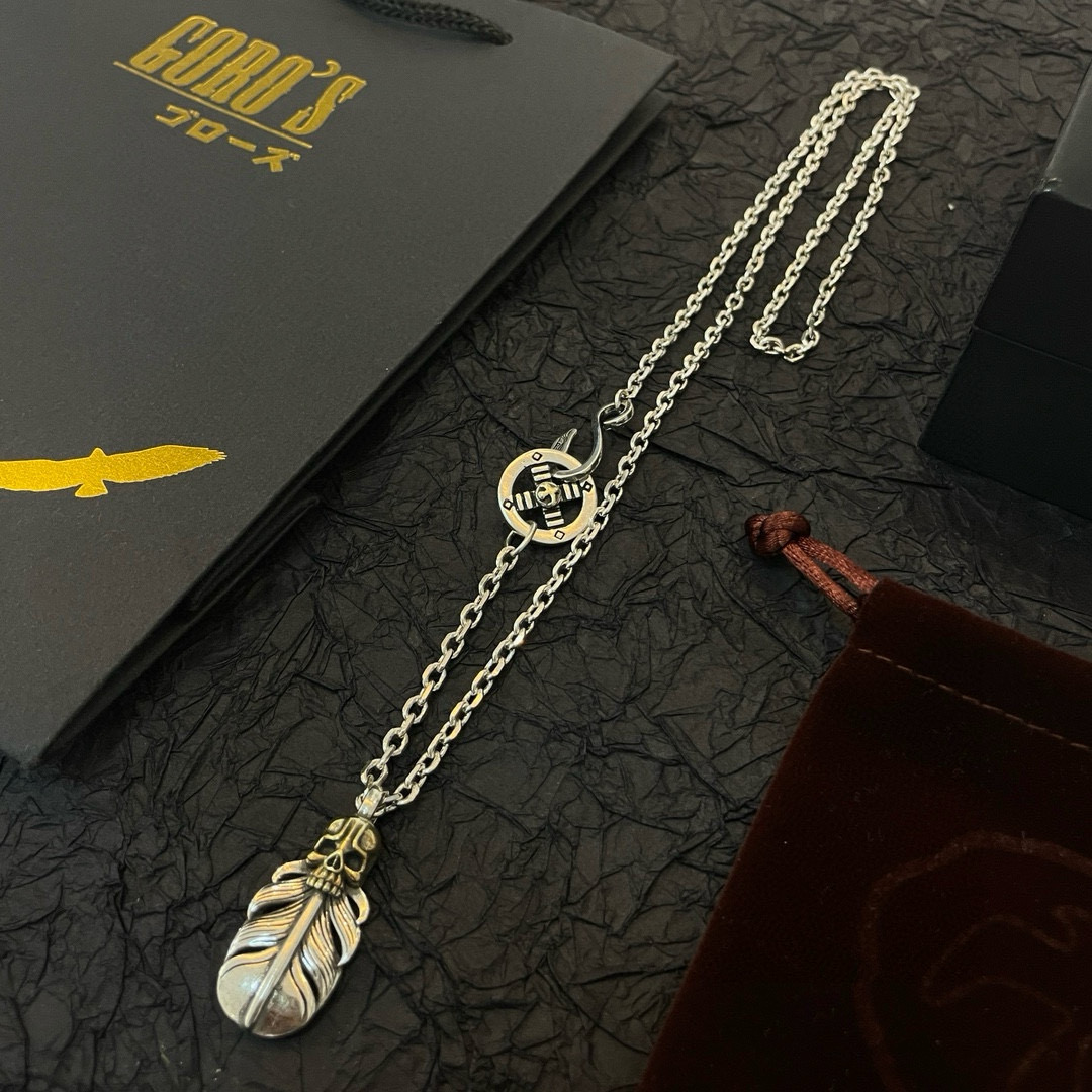  【新品上架】Goro’s高桥吾郎复古骷髅头羽毛吊坠 高桥经典项链  顶级版本 认准独家拍摄 主攻高端