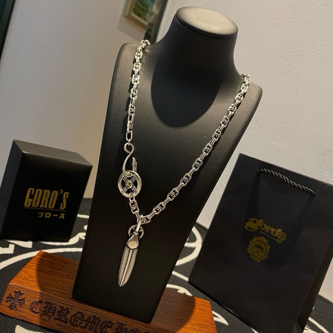 批    【新品上架】Goro’s高桥吾郎全银贝羽毛吊坠，高桥经典字母项链，顶级版本，认准独家拍摄，主攻