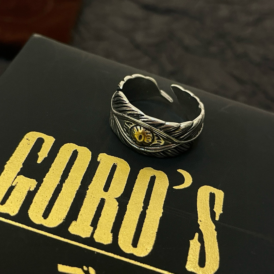 批  【新品上架】Goro’s高桥吾郎复古羽毛点金开口戒指，顶级版本 认准独家拍摄 主攻高端市场 绝对区