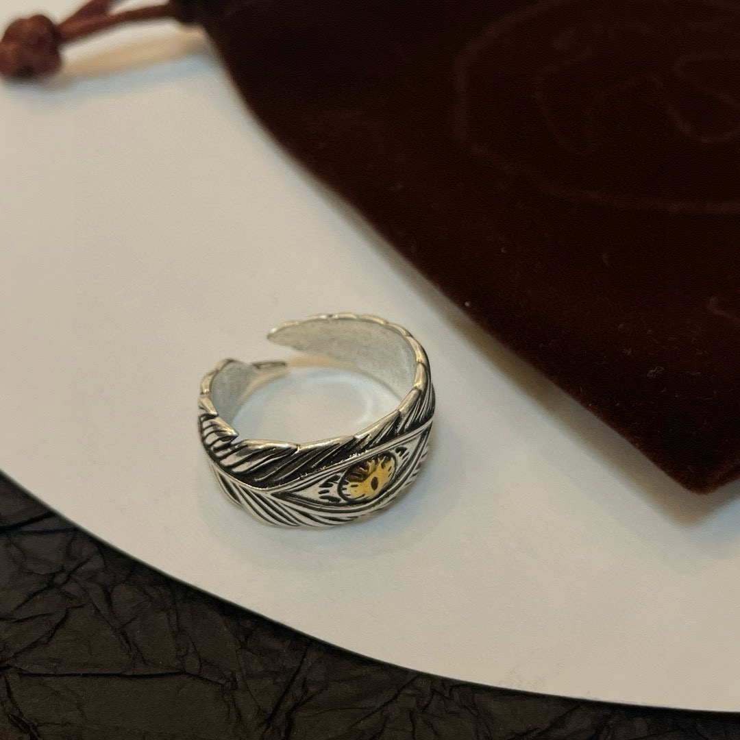 批  【新品上架】Goro’s高桥吾郎复古羽毛点金开口戒指，顶级版本 认准独家拍摄 主攻高端市场 绝对区