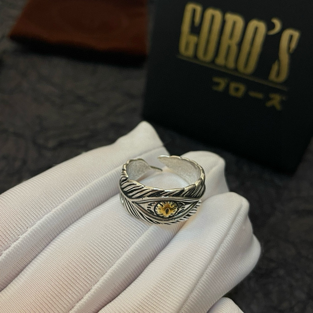 批  【新品上架】Goro’s高桥吾郎复古羽毛点金开口戒指，顶级版本 认准独家拍摄 主攻高端市场 绝对区