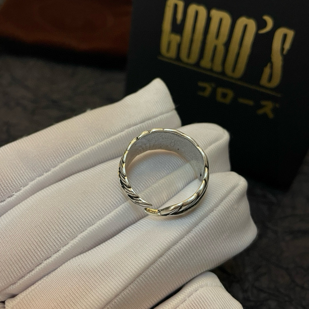 批  【新品上架】Goro’s高桥吾郎复古羽毛点金开口戒指，顶级版本 认准独家拍摄 主攻高端市场 绝对区