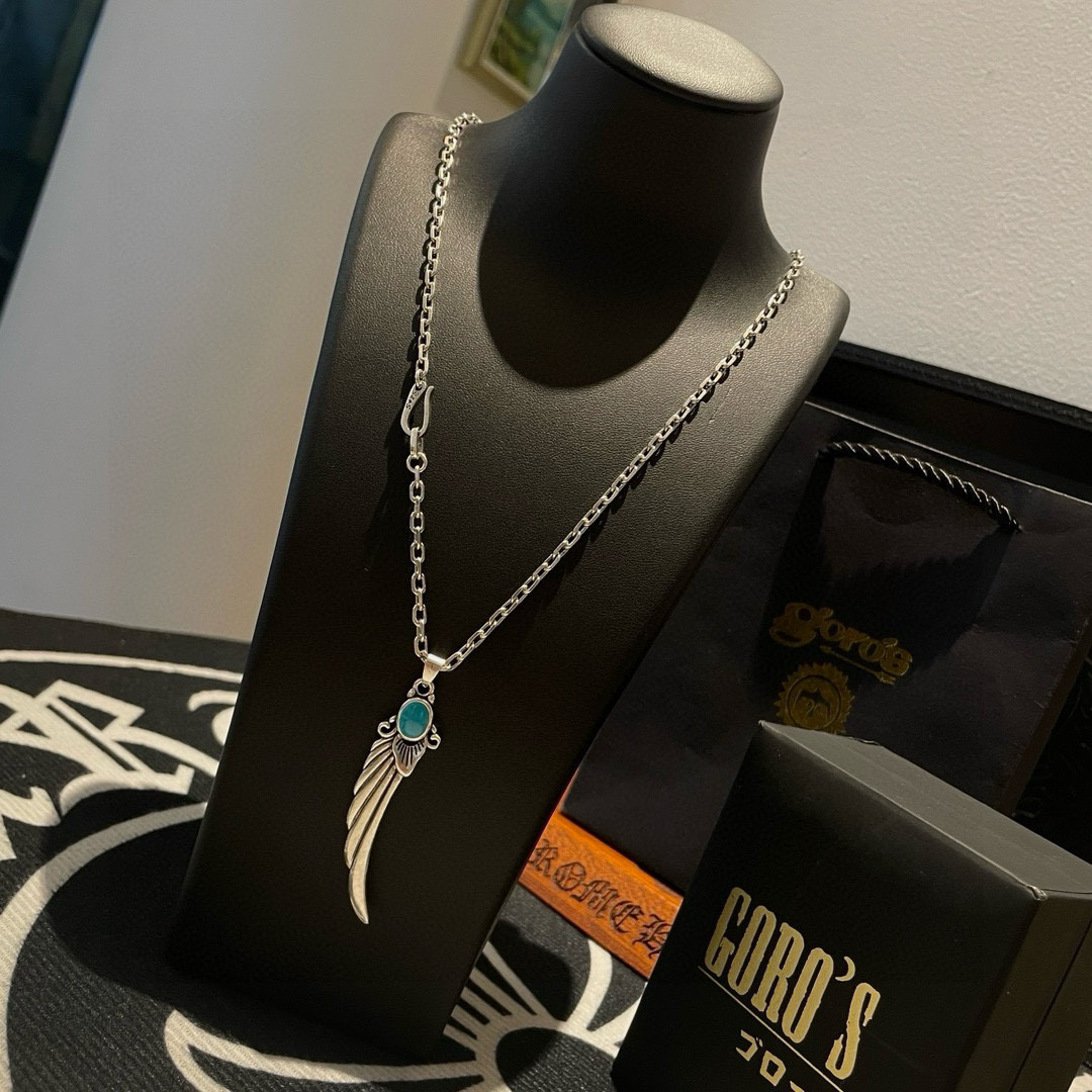 批   【新品上架】Goro’s高桥吾郎 复古松石翅膀吊坠 高桥经典项链  顶级版本 认准独家拍摄 主攻