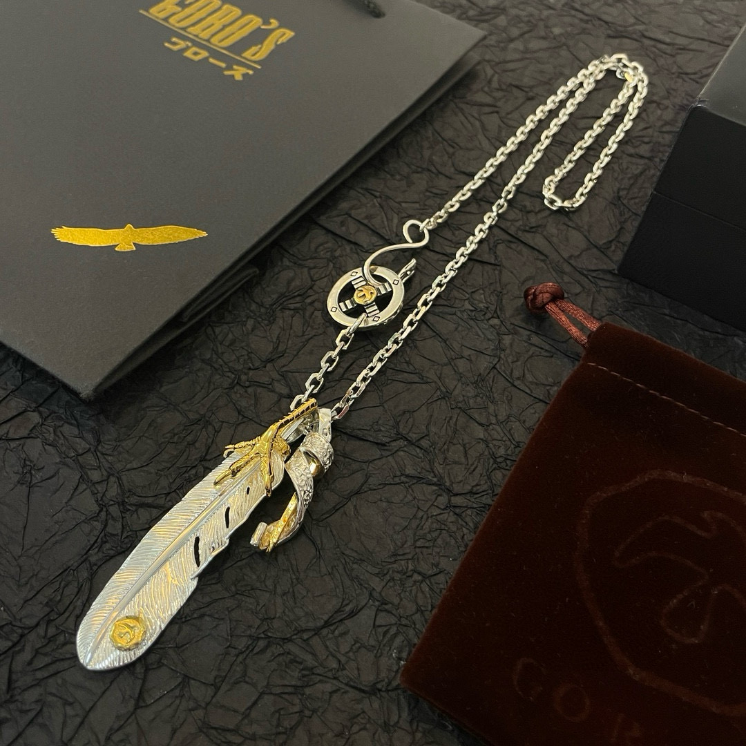  【新品上架】Goro’s高桥吾郎鹰爪羽毛吊坠，高桥经典项链，顶级版本，认准独家拍摄，主攻高端市场 ，快