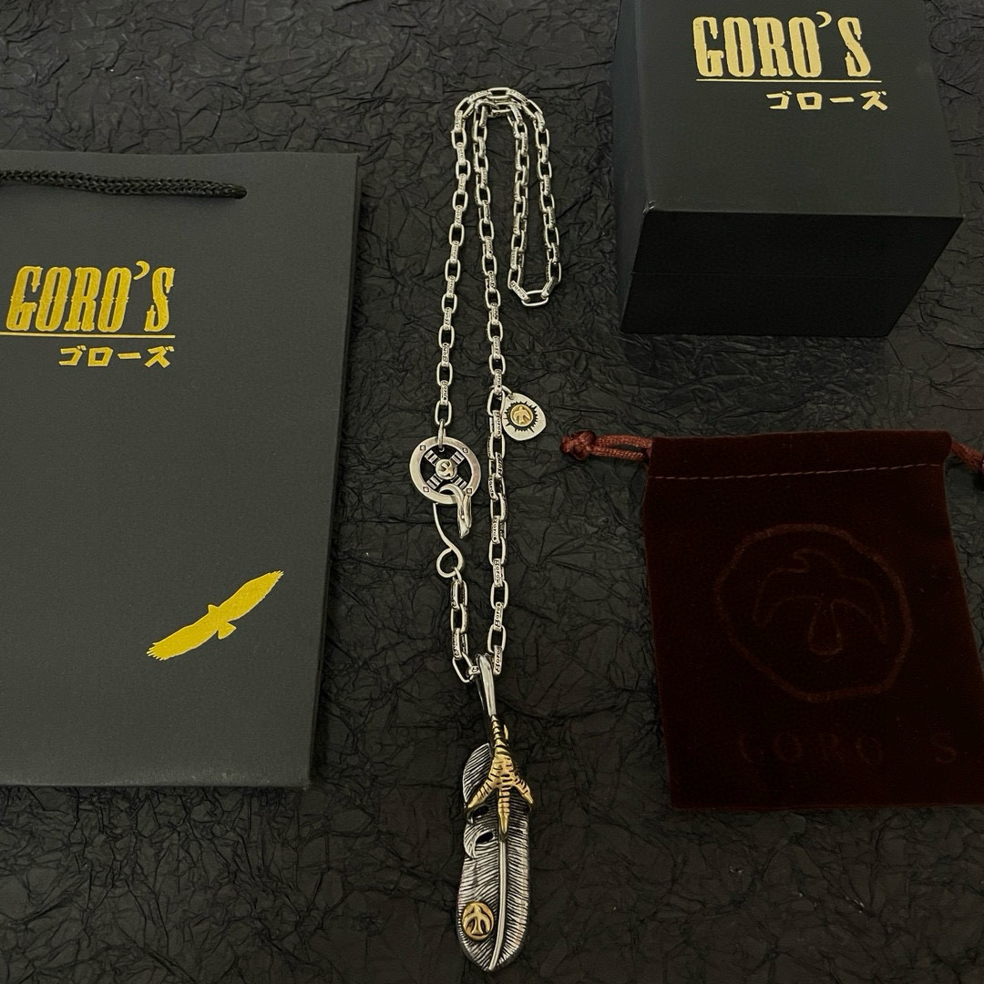  【新品上架】Goro’s高桥吾郎鹰爪羽毛吊坠，高桥经典字母项链，顶级版本，认准独家拍摄，主攻高端市场 