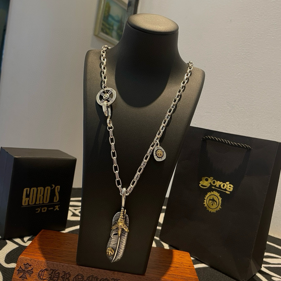  【新品上架】Goro’s高桥吾郎鹰爪羽毛吊坠，高桥经典字母项链，顶级版本，认准独家拍摄，主攻高端市场 