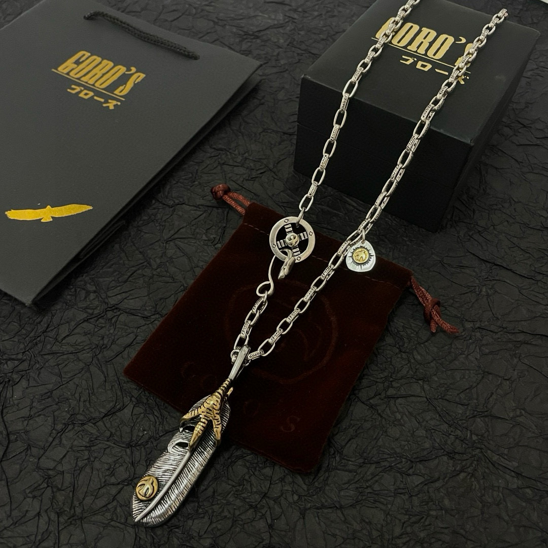  【新品上架】Goro’s高桥吾郎鹰爪羽毛吊坠，高桥经典字母项链，顶级版本，认准独家拍摄，主攻高端市场 