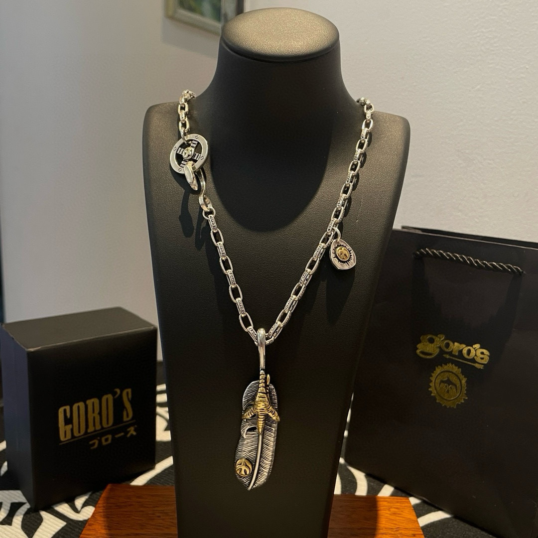  【新品上架】Goro’s高桥吾郎鹰爪羽毛吊坠，高桥经典字母项链，顶级版本，认准独家拍摄，主攻高端市场 