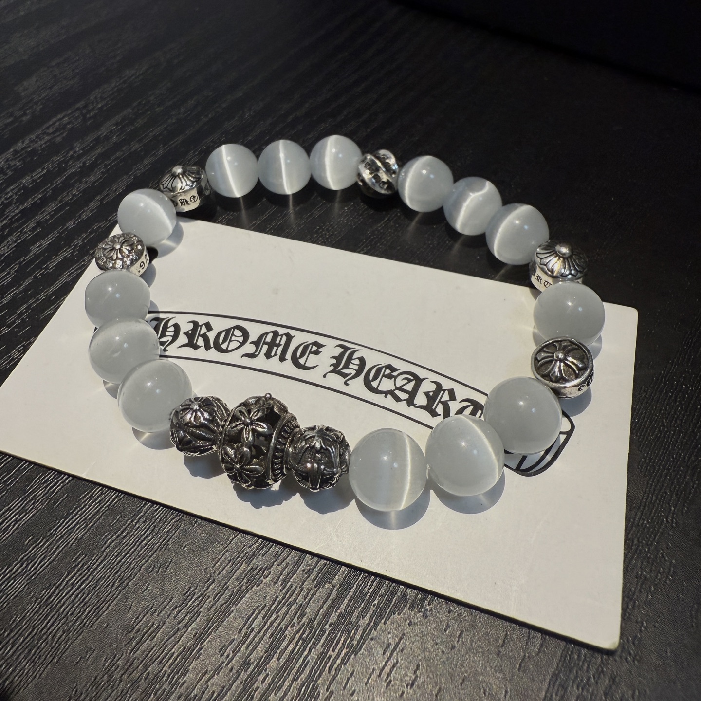 批 新款【专柜品质】Chrome Hearts克罗心 经典复古多元素猫眼石手串手链 ，快手/ins/小红
