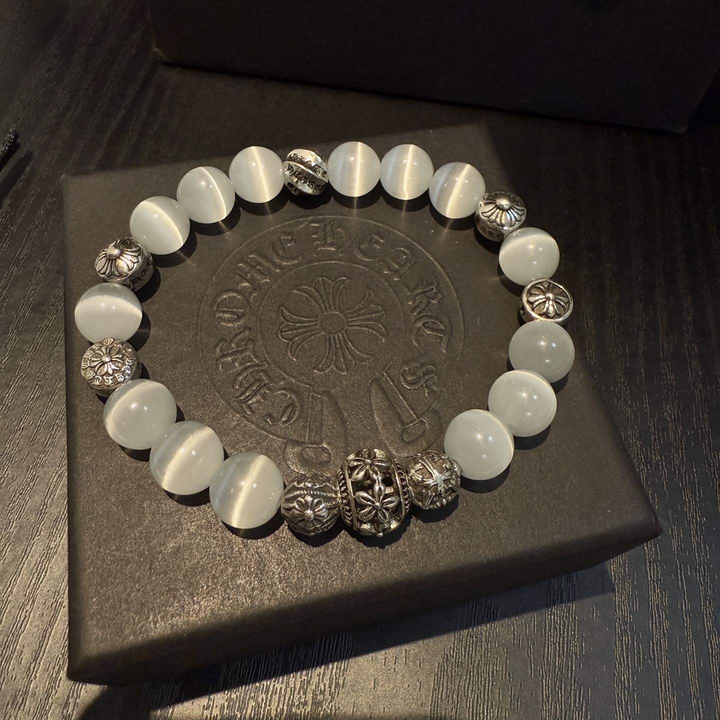 批 新款【专柜品质】Chrome Hearts克罗心 经典复古多元素猫眼石手串手链 ，快手/ins/小红