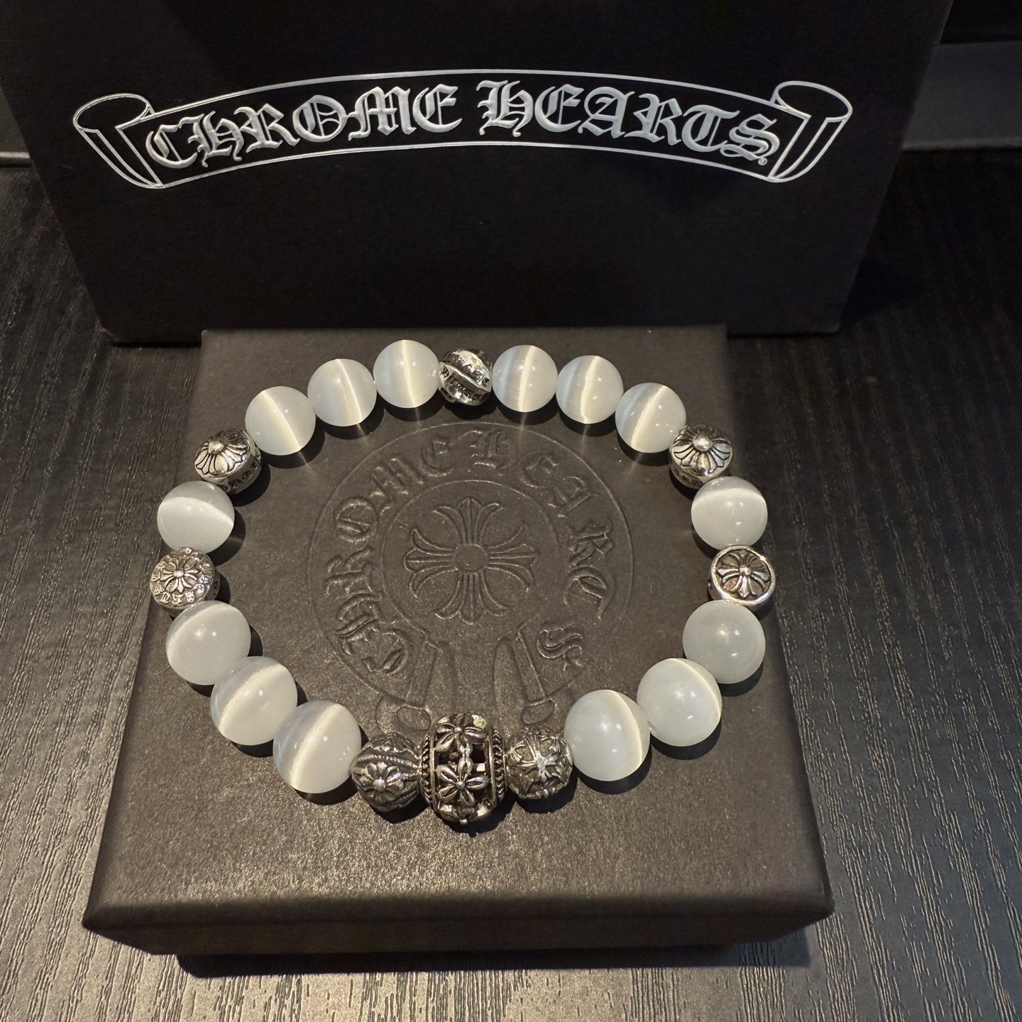 批 新款【专柜品质】Chrome Hearts克罗心 经典复古多元素猫眼石手串手链 ，快手/ins/小红