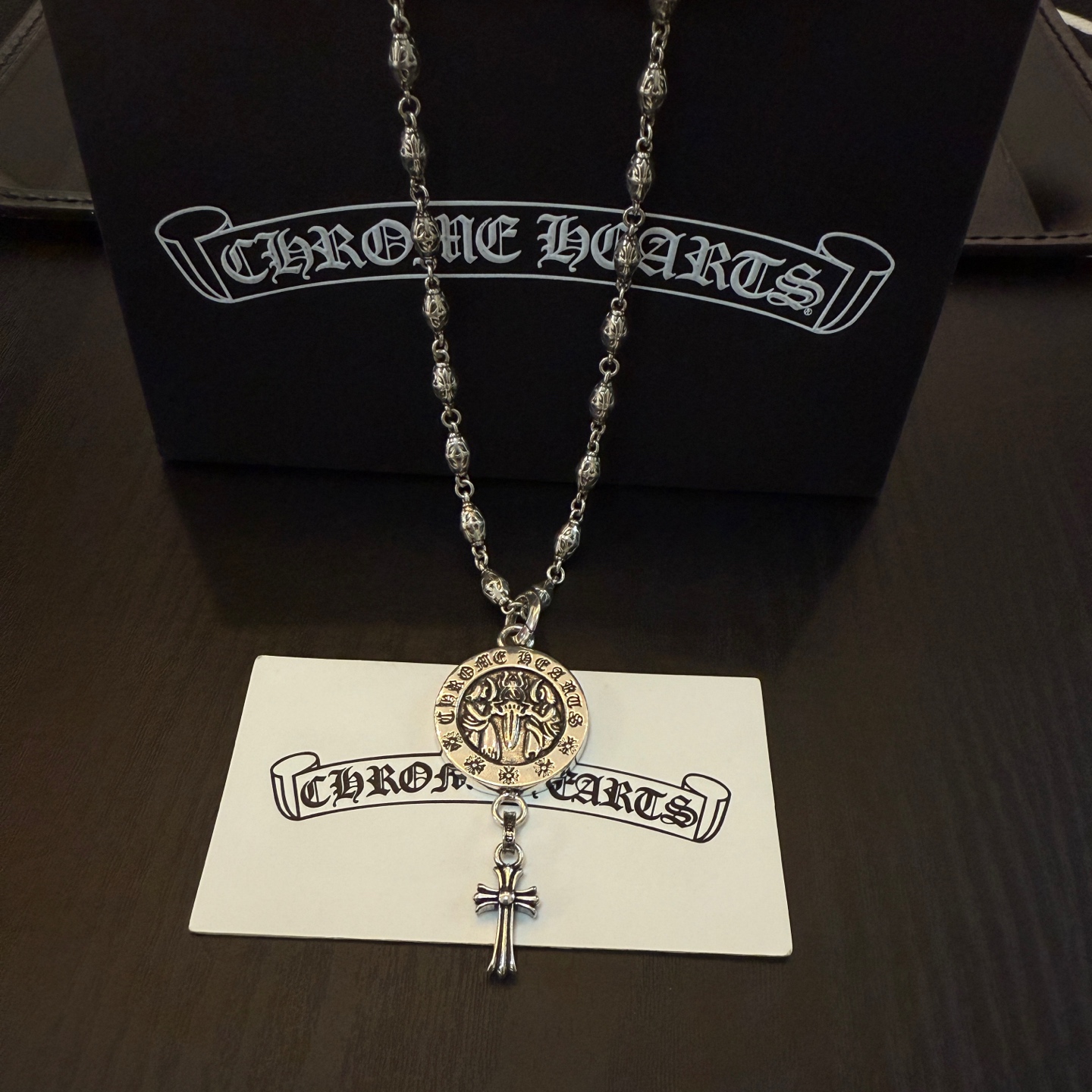   新款【专柜品质】Chrome Hearts克罗心十字花球项链 ，圣母宝剑十字架吊坠，凹凸造型不同的花