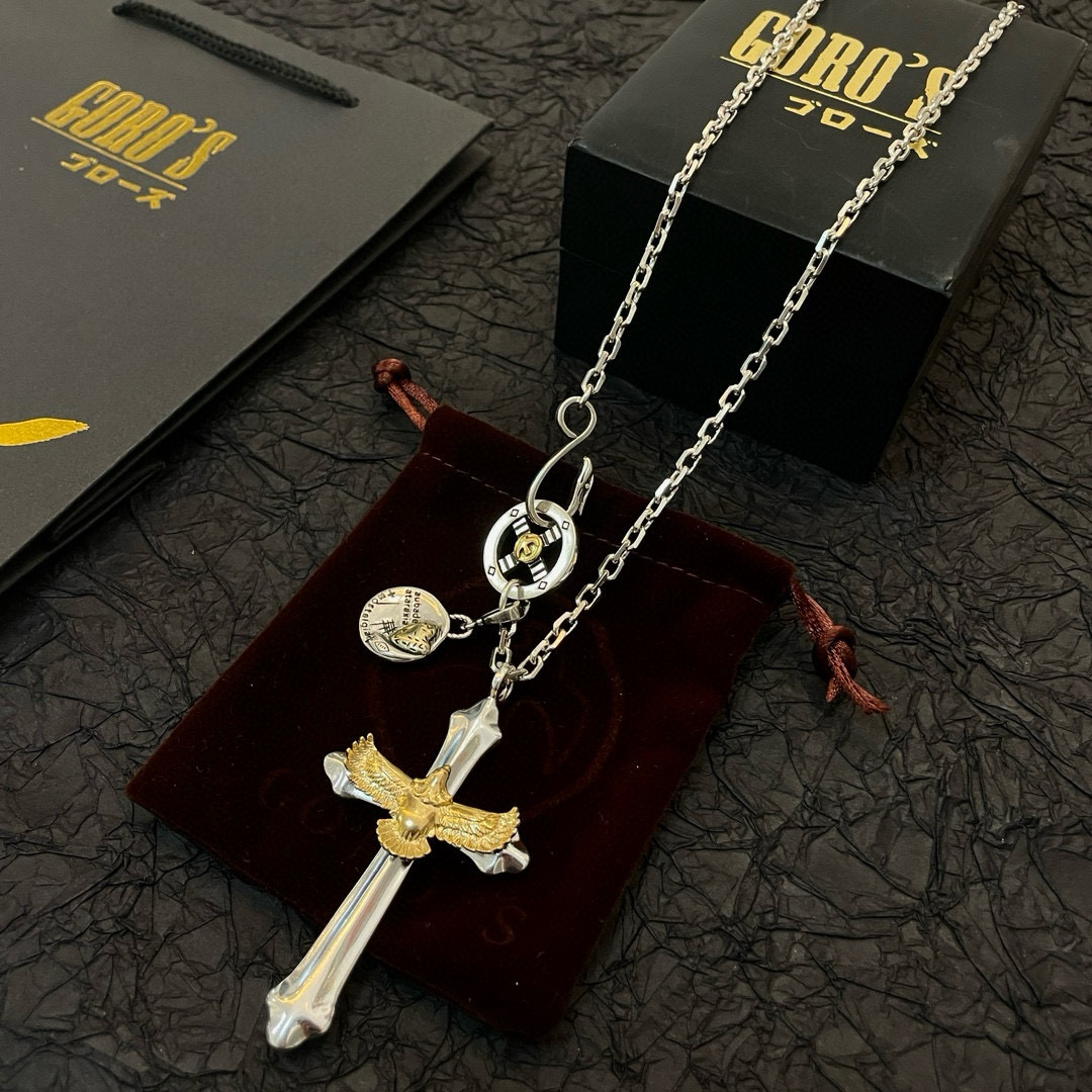 批  【新品上架】Goro’s高桥吾郎老鹰十字架吊坠，高桥经典项链，顶级版本，认准独家拍摄，主攻高端市场