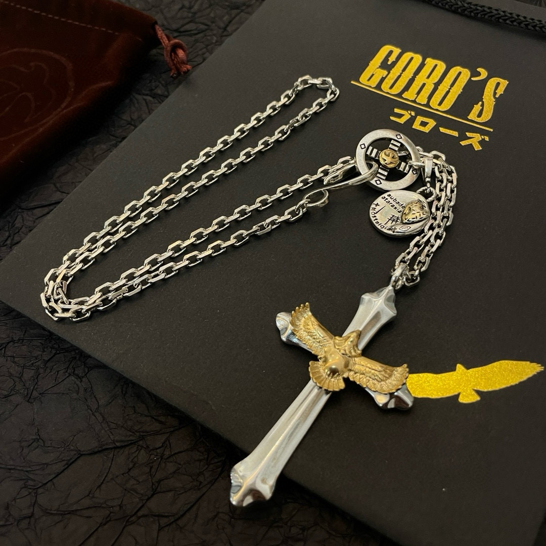 批  【新品上架】Goro’s高桥吾郎老鹰十字架吊坠，高桥经典项链，顶级版本，认准独家拍摄，主攻高端市场