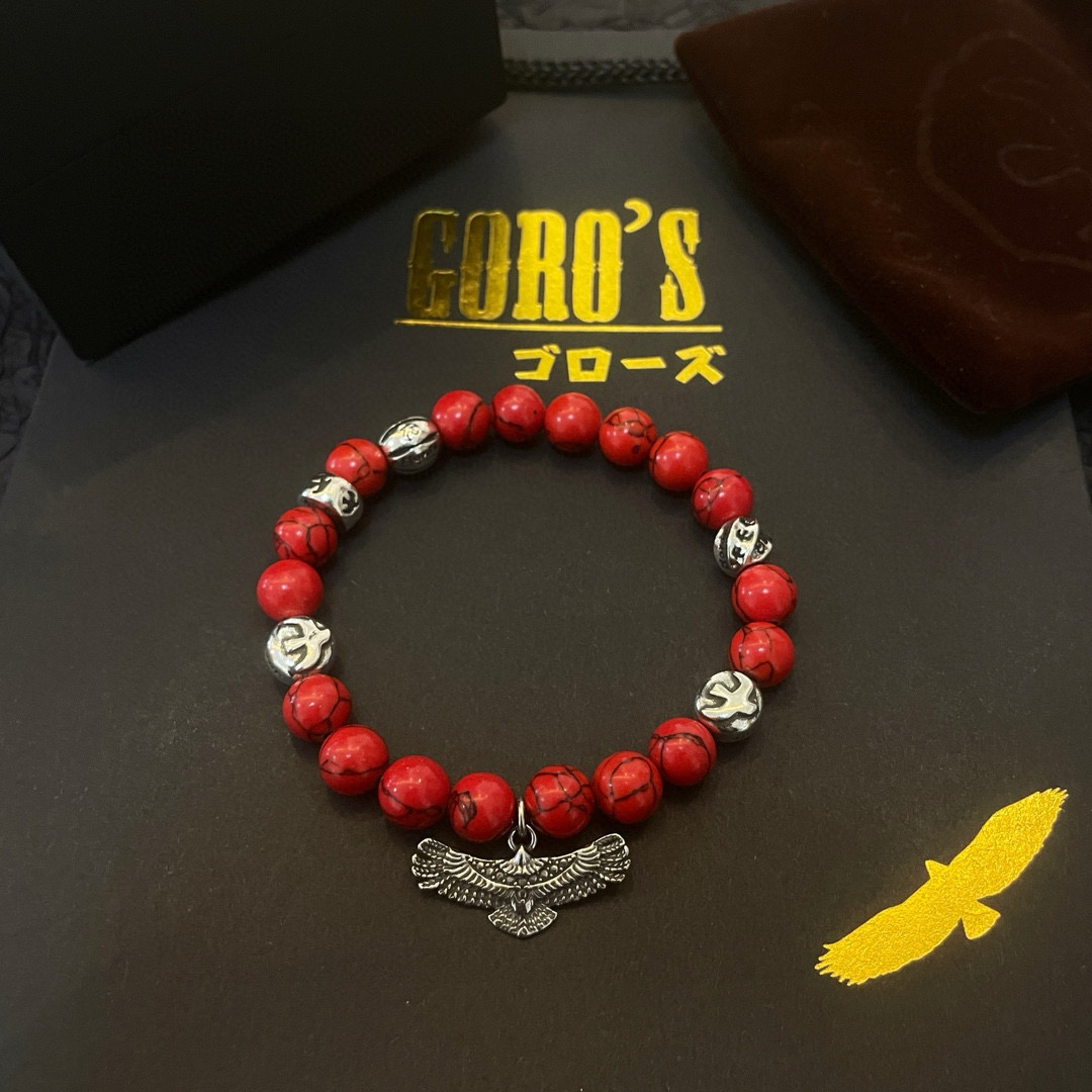 批【新品上架】Goro’s高桥吾郎红松石老鹰手串手链，顶级版本 认准独家拍摄 主攻高端市场 绝对区别普通