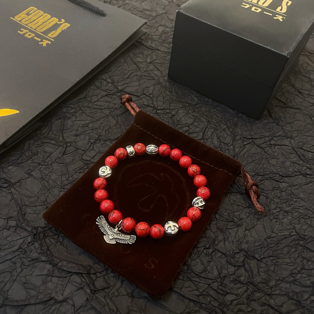 批【新品上架】Goro’s高桥吾郎红松石老鹰手串手链，顶级版本 认准独家拍摄 主攻高端市场 绝对区别普通