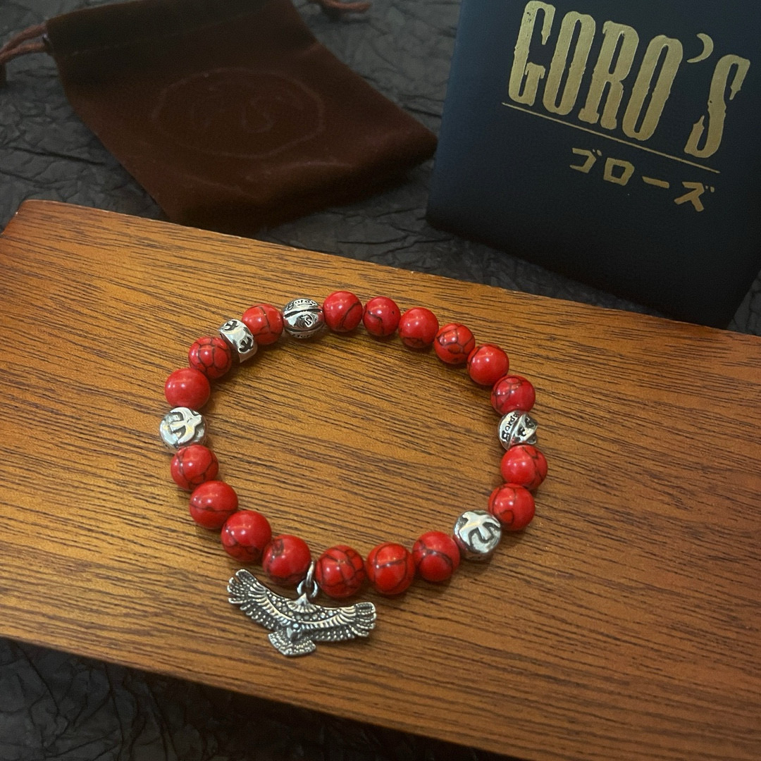 批【新品上架】Goro’s高桥吾郎红松石老鹰手串手链，顶级版本 认准独家拍摄 主攻高端市场 绝对区别普通