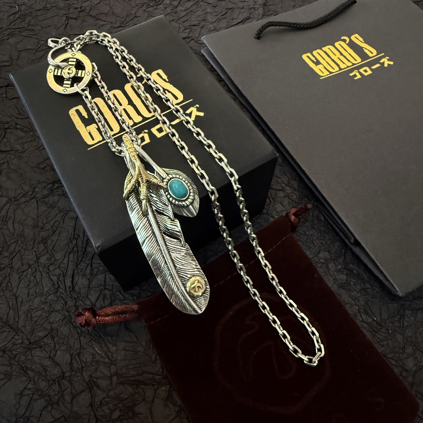 批  【新品上架】Goro’s高桥吾郎鹰爪羽毛吊坠，高桥经典项链，顶级版本，认准独家拍摄，主攻高端市场 