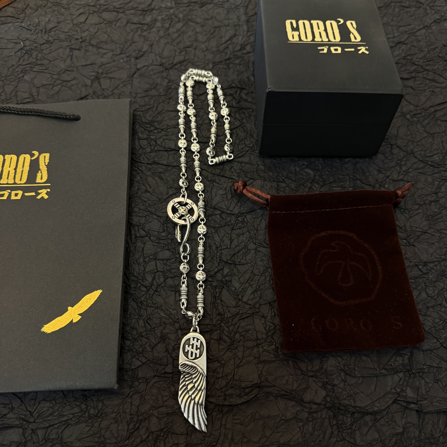   【新品上架】Goro’s高桥吾郎飞鹰羽毛吊坠，高桥经典项链，顶级版本，认准独家拍摄，主攻高端市场 ，