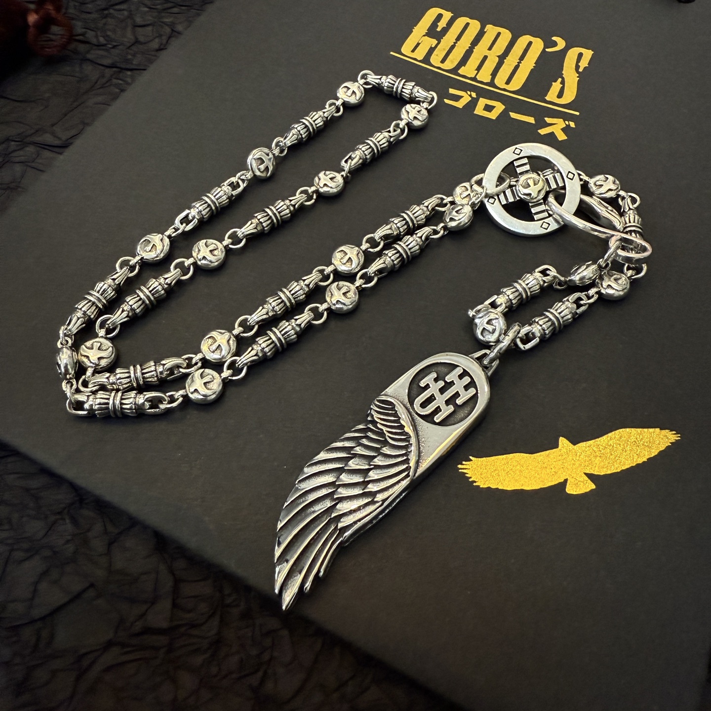   【新品上架】Goro’s高桥吾郎飞鹰羽毛吊坠，高桥经典项链，顶级版本，认准独家拍摄，主攻高端市场 ，