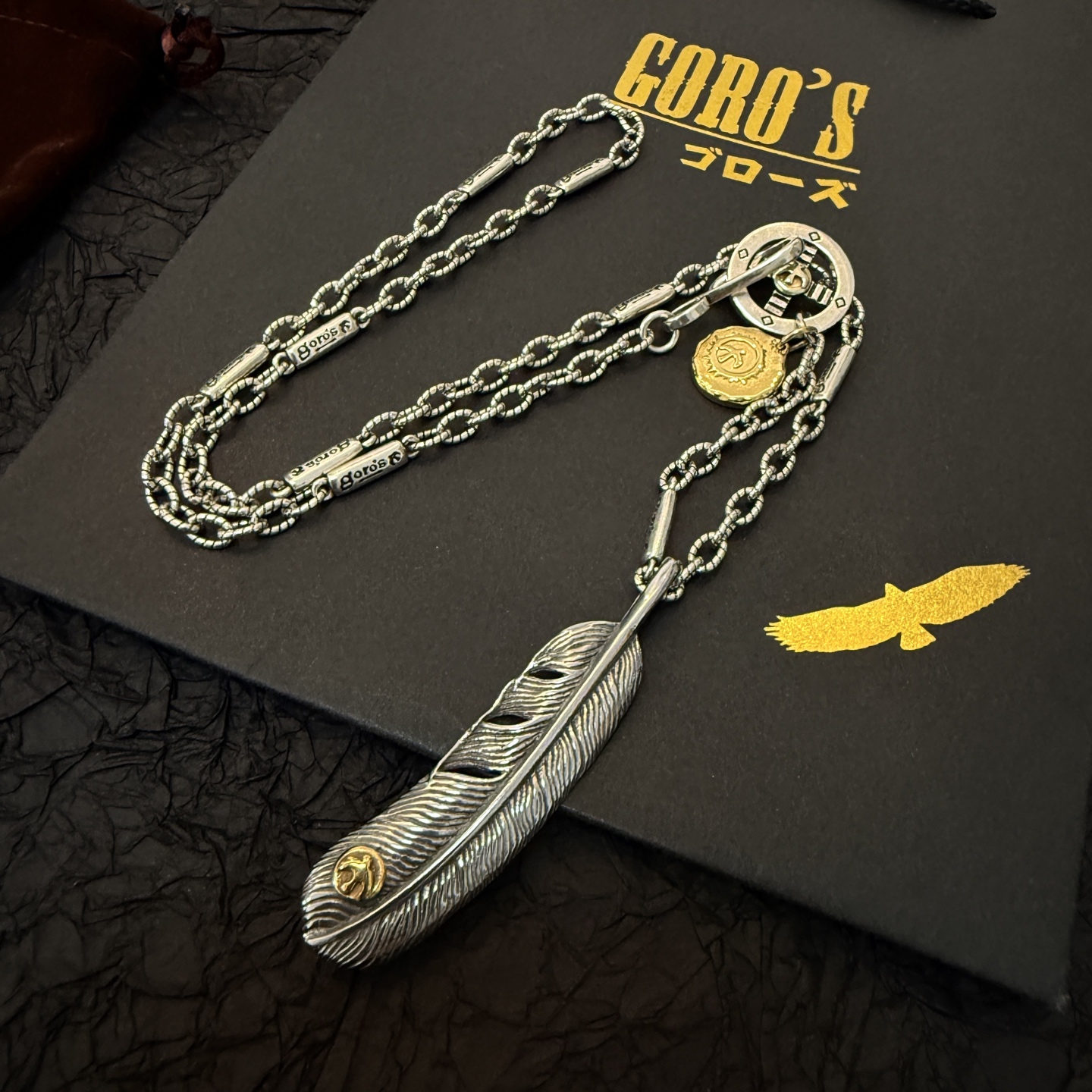  【新品上架】Goro’s高桥吾郎羽毛吊坠，高桥经典项链，顶级版本，认准独家拍摄，主攻高端市场 ，快手/