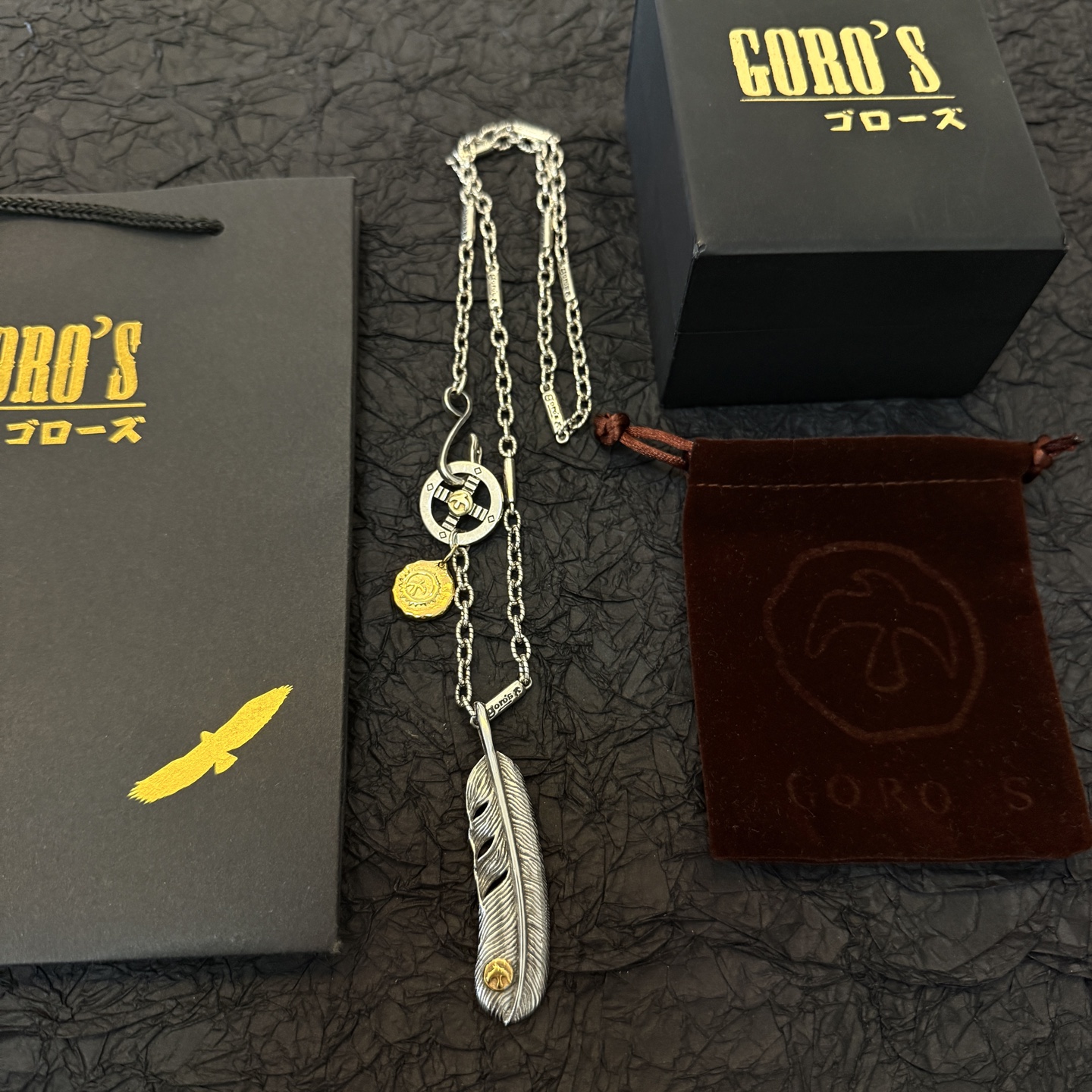  【新品上架】Goro’s高桥吾郎羽毛吊坠，高桥经典项链，顶级版本，认准独家拍摄，主攻高端市场 ，快手/