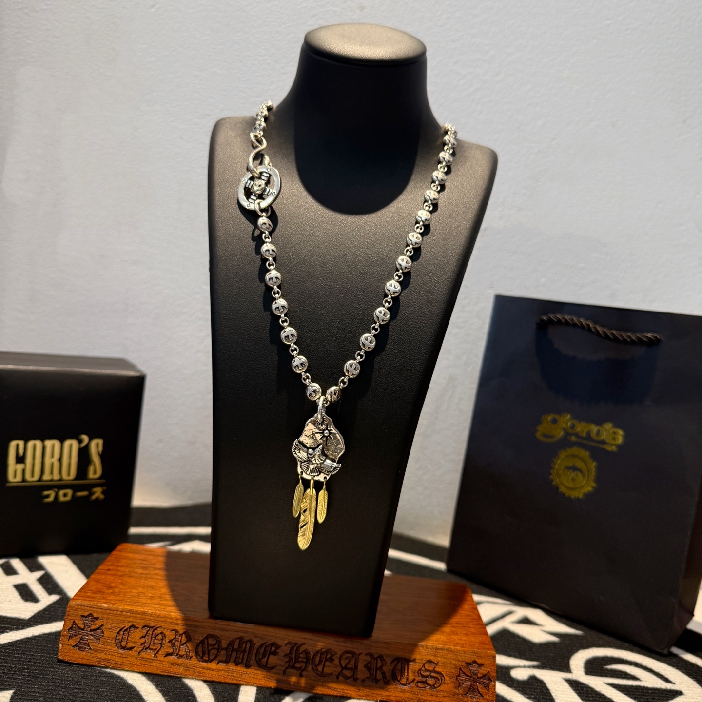  【新品上架】Goro’s高桥吾郎飞鹰羽毛吊坠，高桥经典项链，顶级版本，认准独家拍摄，主攻高端市场 ，快
