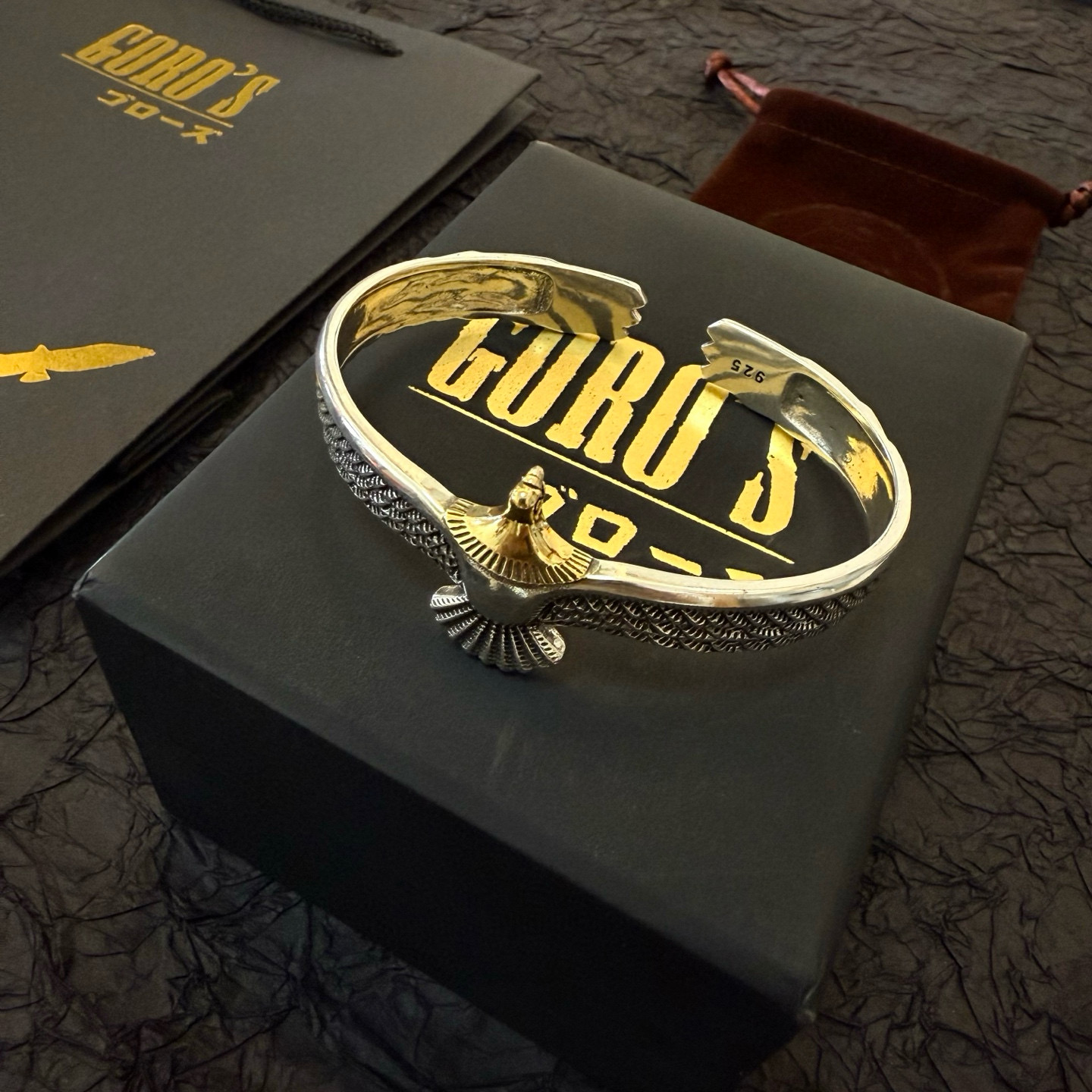 批   【新品上架】Goro’s高桥吾郎飞点金鹰开口手镯 顶级版本 认准独家拍摄 主攻高端市场 绝对区别
