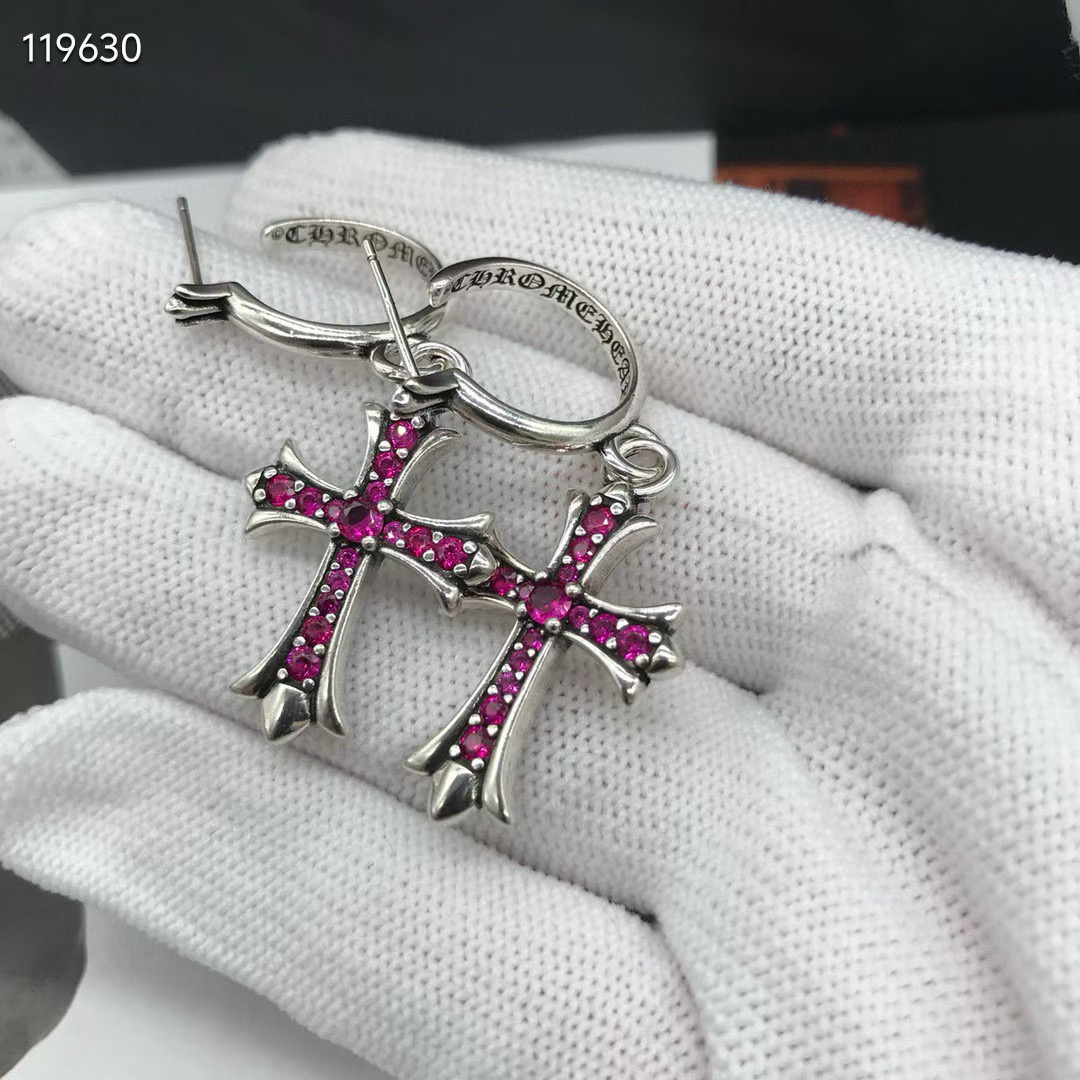  新款  【专柜品质】Chrome Hearts ❤️  克罗心十字镶钻耳钉   进口电镀工艺 精工  