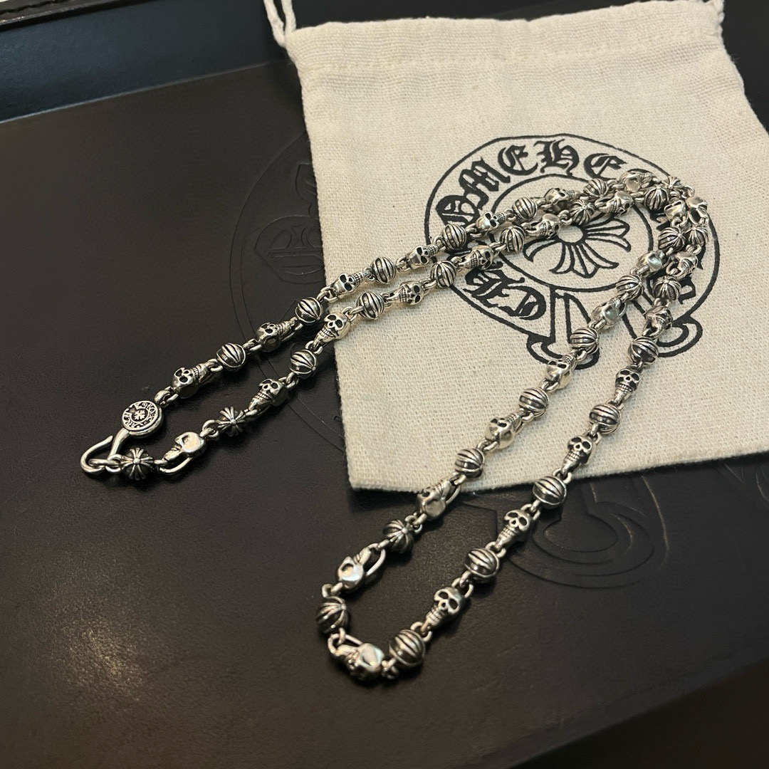批 新款【专柜品质】Chrome Hearts克罗心 经典复古十字花球项链 快手/ins/小红书热门 凹