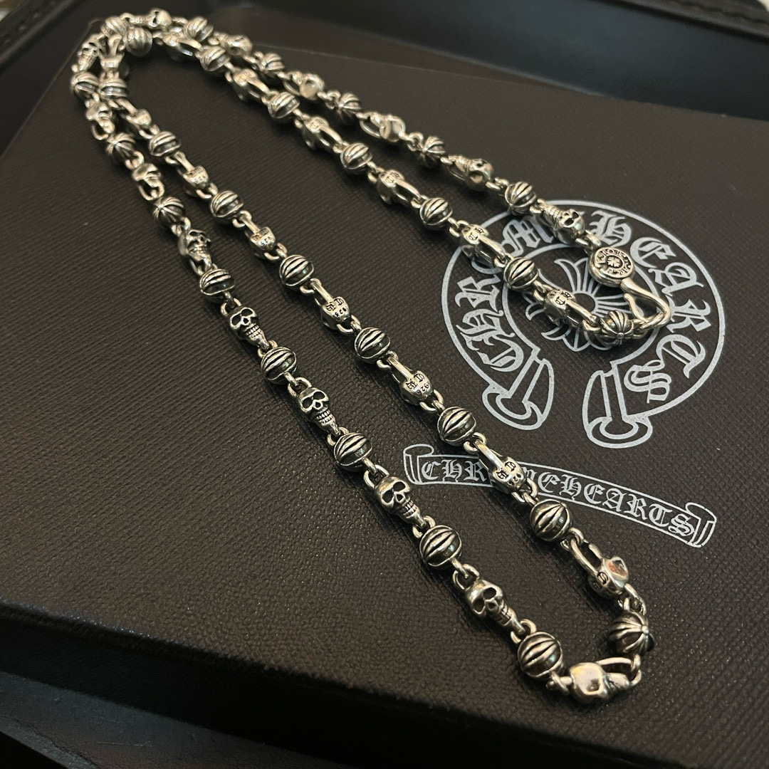 批 新款【专柜品质】Chrome Hearts克罗心 经典复古十字花球项链 快手/ins/小红书热门 凹
