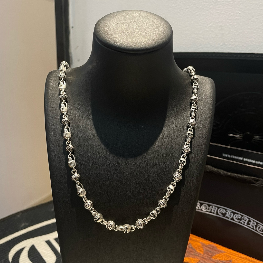 批 新款【专柜品质】Chrome Hearts克罗心 经典复古十字花球项链 快手/ins/小红书热门 凹