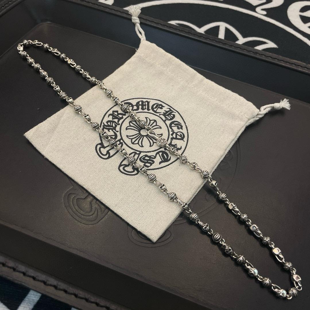 批 新款【专柜品质】Chrome Hearts克罗心 经典复古十字花球项链 快手/ins/小红书热门 凹