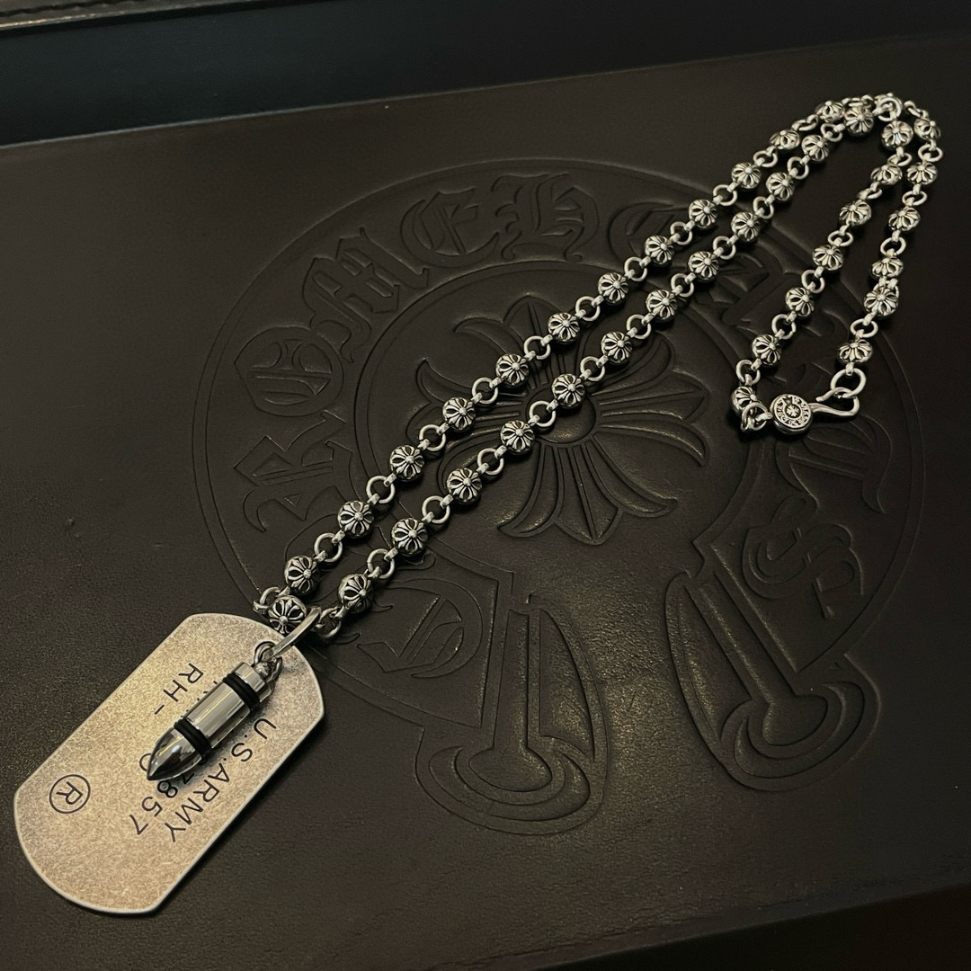 批 抖音/快手/ins/小红书/直播热门 ，新款【专柜品质】Chrome Hearts克罗心十字花球项链