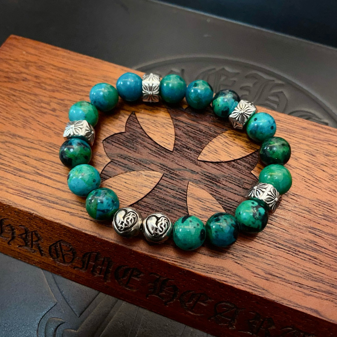  新款【专柜品质】Chrome Hearts克罗心 经典复古多元素手链 手串，凹凸造型不同的花纹设计风格