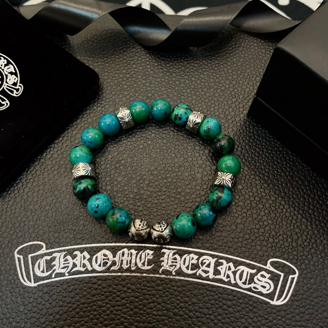  新款【专柜品质】Chrome Hearts克罗心 经典复古多元素手链 手串，凹凸造型不同的花纹设计风格