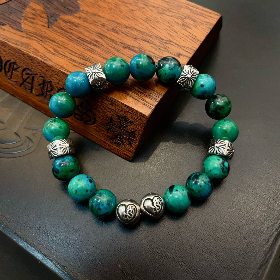  新款【专柜品质】Chrome Hearts克罗心 经典复古多元素手链 手串，凹凸造型不同的花纹设计风格
