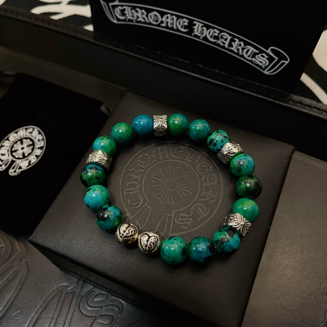  新款【专柜品质】Chrome Hearts克罗心 经典复古多元素手链 手串，凹凸造型不同的花纹设计风格