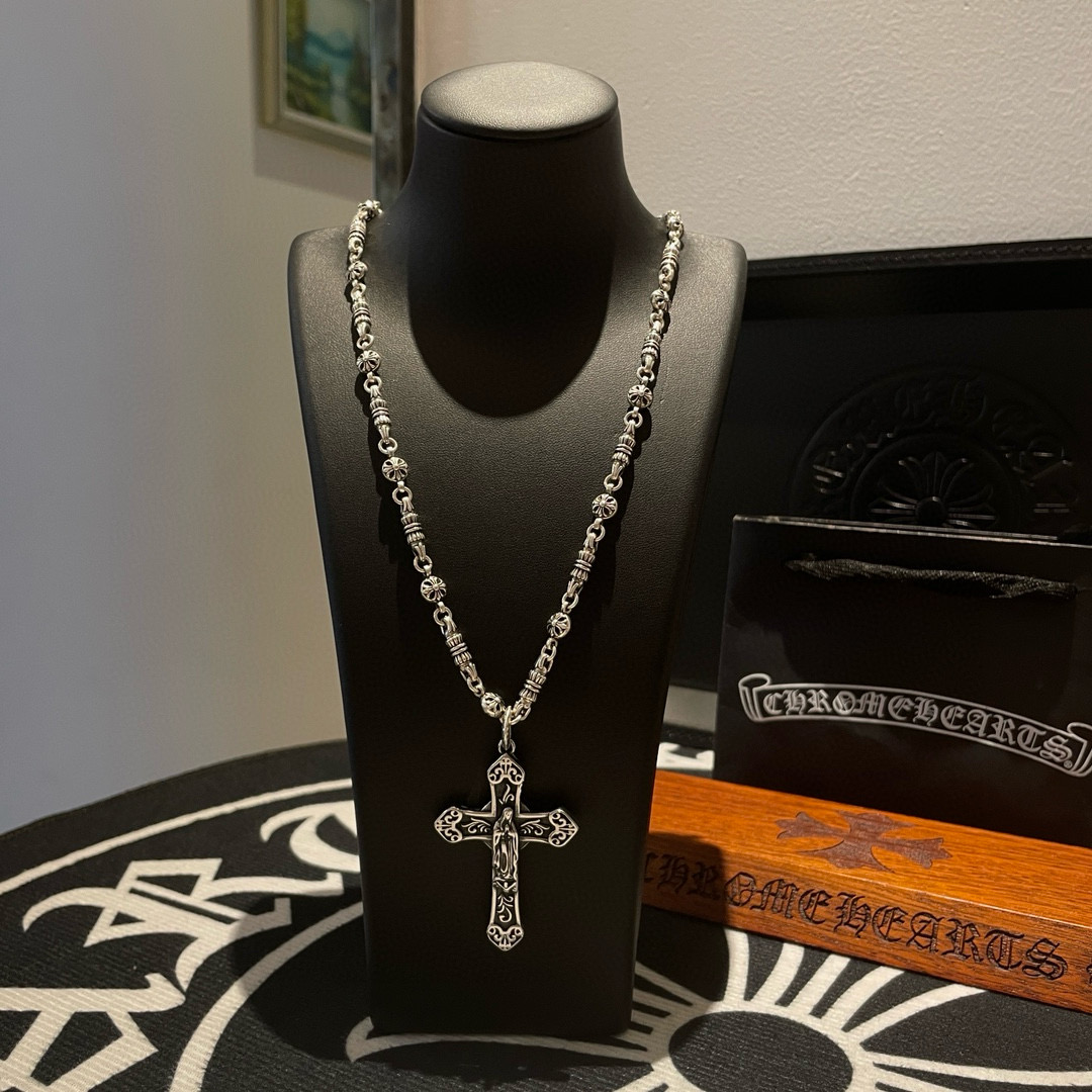 新款【专柜品质】Chrome Hearts克罗心 经典复古多元素十字花球项链 十字花吊坠 快手/ins/