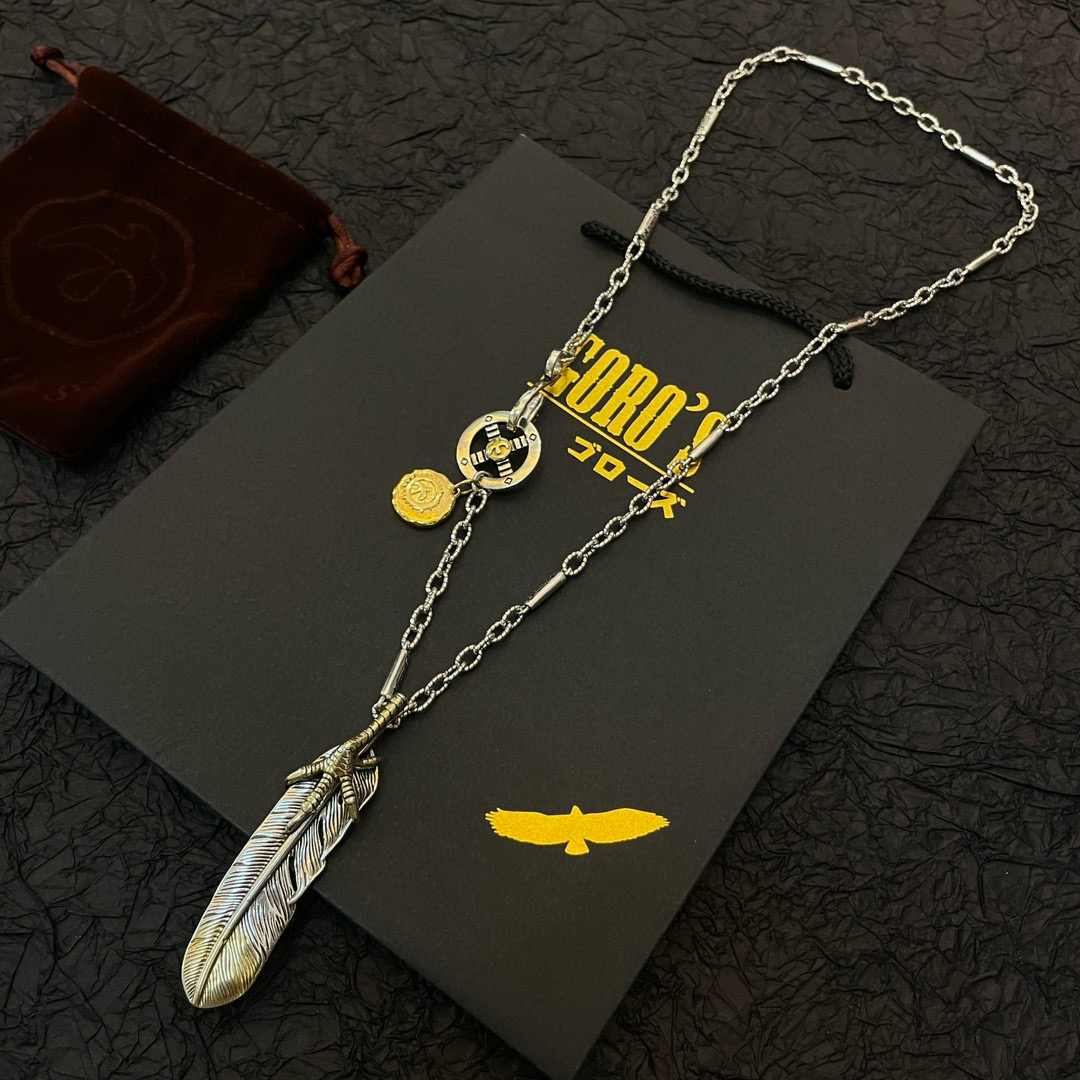   【新品上架】Goro’s高桥吾郎 复古金饼羽毛吊坠 高桥经典项链  顶级版本 认准独家拍摄 主攻高端